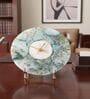 Agate Round Turquoise Color Desk Clock With Metal Stand