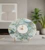 Agate Round Turquoise Color Desk Clock With Metal Stand