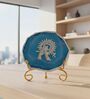 Agate Silver Metal Krishna Showpiece With Metal Stand Blue