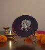 Agate Silver Metal Krishna Showpiece With Metal Stand Purple