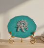 Agate Silver Metal Krishna Showpiece With Metal Stand Turquoise