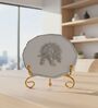 Agate Silver Metal Krishna Showpiece With Metal Stand White