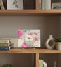 Agate Square Multi Color Desk Clock With Metal Stand