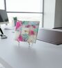 Agate Square Multi Color Desk Clock With Metal Stand