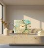 Agate Square Turquoise Color Desk Clock With Metal Stand