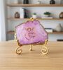 Agate Startng Of Mool Mantra Showpiece Wih Metal Stand Pink