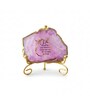 Agate Startng Of Mool Mantra Showpiece Wih Metal Stand Pink