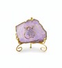Agate Startng Of Mool Mantra Showpiece Wih Metal Stand Purple