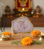 Agate Startng Of Mool Mantra Showpiece Wih Metal Stand Purple