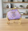 Agate Startng Of Mool Mantra Showpiece Wih Metal Stand Purple