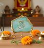Agate Startng Of Mool Mantra Showpiece Wih Metal Stand Turquoise