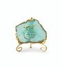 Agate Startng Of Mool Mantra Showpiece Wih Metal Stand Turquoise