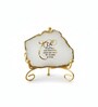 Agate Startng Of Mool Mantra Showpiece Wih Metal Stand White