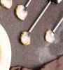 Agate with Silver Metal Cake Server Dessert Cutting Knife   White
