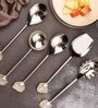 Agate with Silver Metal Cake Server Dessert Cutting Knife   White