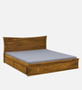 Agen Sheesham Wood King Size Bed In Rustic Teak Finish With Drawer Storage