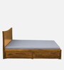 Agen Sheesham Wood King Size Bed In Rustic Teak Finish With Drawer Storage