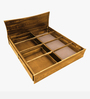 Agen Sheesham Wood King Size Bed In Rustic Teak Finish With Drawer Storage