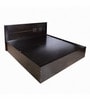 Aglaea King Size Bed With Box Storage & 1 Bedside Table In Wenge Finish