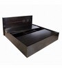 Aglaea King Size Bed With Box Storage & 1 Bedside Table In Wenge Finish