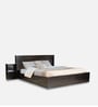 Aglaea King Size Bed With Box Storage & 1 Bedside Table In Wenge Finish