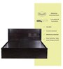 Aglaea Queen Size Bed in Wenge Finish with Box Storage