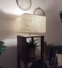 Agnes Wooden Shelf Floor Lamp with Wooden Shade & Brown Base