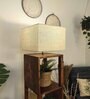 Agnes Wooden Shelf Floor Lamp with Wooden Shade & Brown Base