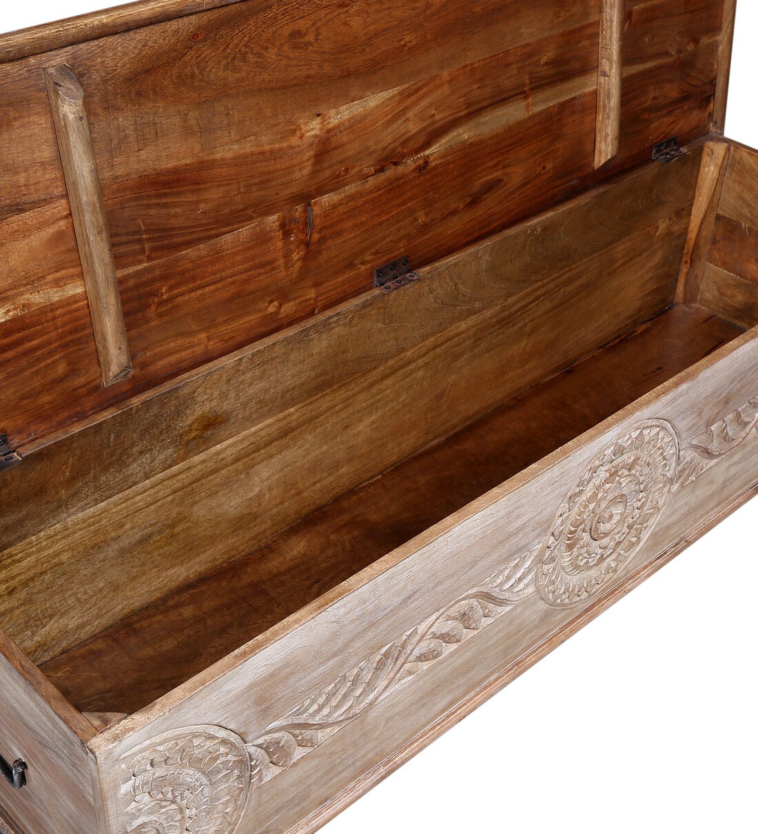 Buy Damion Solid Wood Trunk Box in Distress Finish Bohemiana By