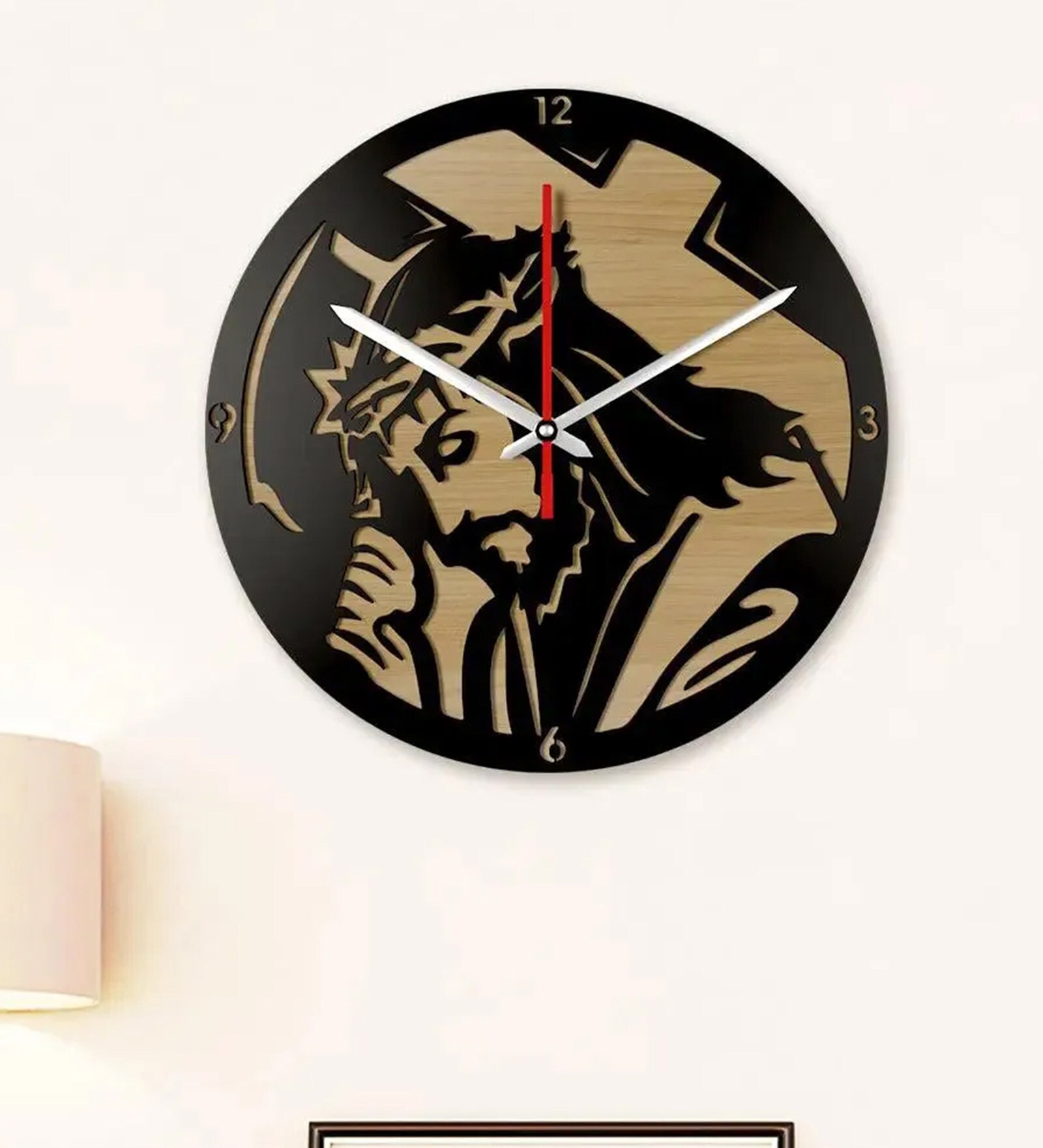 Ahmed Engineered Wood Black Wall Clock