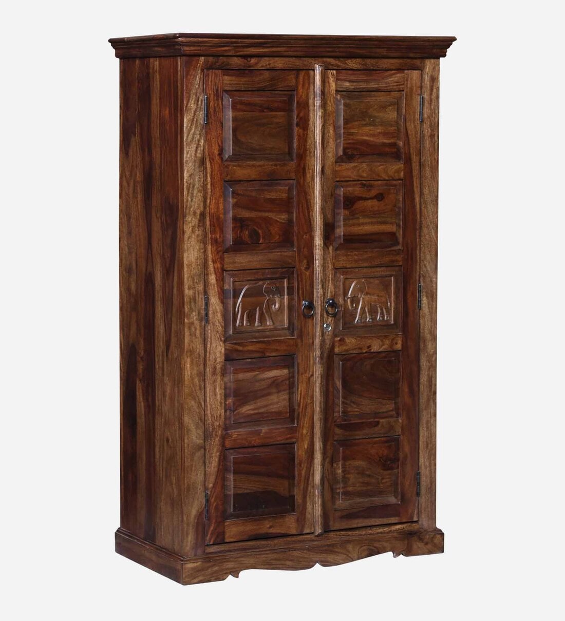 Buy Airavana Sheesham Wood 2 Door Wardrobe In Provincial Teak Finish
