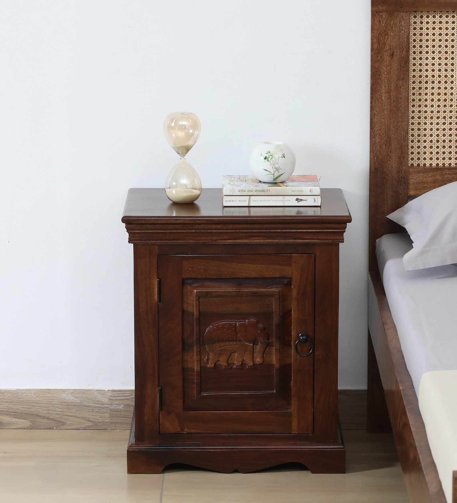 Airavana Sheesham Wood RHS Bedside Table in Scratch Resistant Provincial Teak Airavana Sheesham Wood RHS Bedside Table in Scratch Resistant Provincial Teak