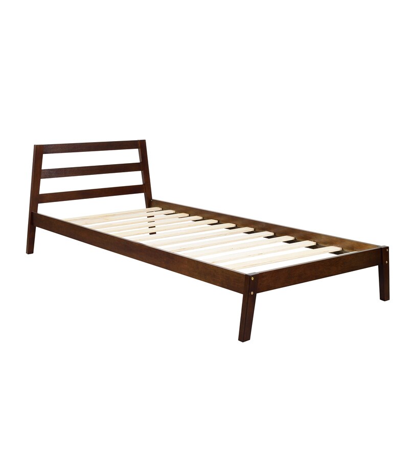 Buy Aimi Single Bed In Walnut Finish By Mintwud Online Mission Single