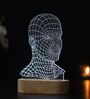 AI Digital Human Face Design Acrylic & Wooden Base LED Table Lamp with Rechargeable Battery
