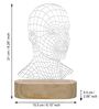 AI Digital Human Face Design Acrylic & Wooden Base LED Table Lamp with Rechargeable Battery