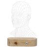 AI Digital Human Face Design Acrylic & Wooden Base LED Table Lamp with Rechargeable Battery