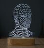 AI Digital Human Face Design Acrylic & Wooden Base LED Table Lamp with Rechargeable Battery