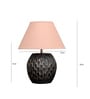 Aida Mini Beige Cotton Shade Table Lamp With Black Base