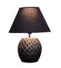 Benevento Black Cotton Shade Night Lamp With Wood Base