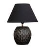 Benevento Black Cotton Shade Night Lamp With Wood Base
