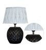 Healy Grey Cotton Shade Night Lamp With Wood Base