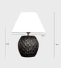 Aida Mini White Cotton Shade Table Lamp With Black Base