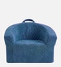 Aiden Puffy Organic Kids Lounge Chair In Navy Blue Colour