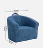 Aiden Puffy Organic Kids Lounge Chair In Navy Blue Colour