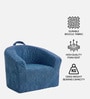 Aiden Puffy Organic Kids Lounge Chair In Navy Blue Colour