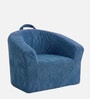 Aiden Puffy Organic Kids Lounge Chair In Navy Blue Colour