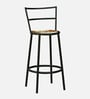 Aiken Metal Bar Chair in Black Colour With White and Brown Cotton Rope