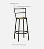 Aiken Metal Bar Chair in Black Colour With White and Brown Cotton Rope