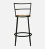 Aiken Metal Bar Chair in Black Colour With White and Brown Cotton Rope