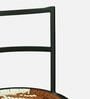 Aiken Metal Bar Chair in Black Colour With White and Brown Cotton Rope